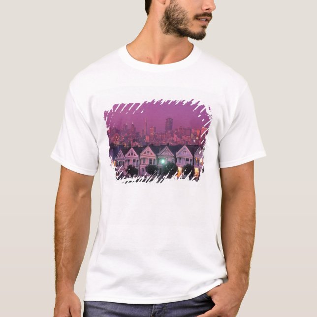 Ruhenhäuser bei Sonnenuntergang in San Francisco, T-Shirt (Vorderseite)