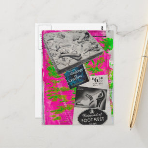 Ruhepaar und Schuhwerbung Mixed Media Collage Postkarte