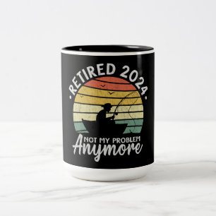 Ruhestand 2024 Nicht mein Problem noch mehr Funny Zweifarbige Tasse