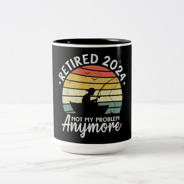 Ruhestand 2024 Nicht mein Problem noch mehr Funny  Zweifarbige Tasse (Mittel)