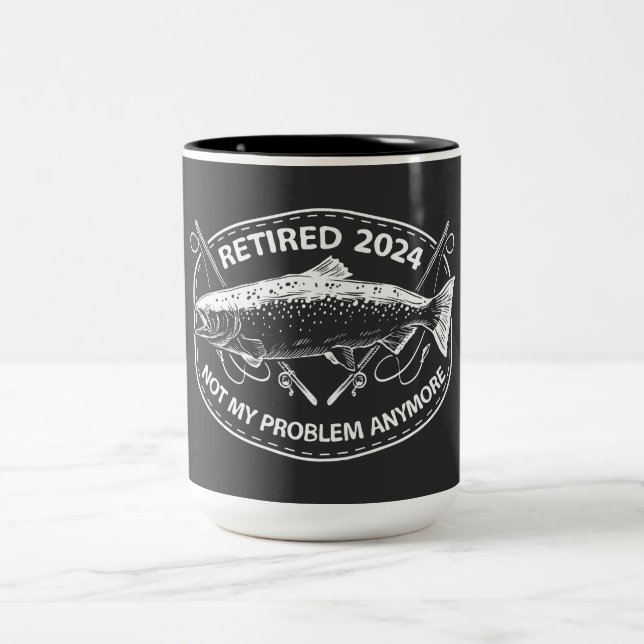 Ruhestand 2024 Nicht mein Problem noch mehr Funny  Zweifarbige Tasse (Mittel)