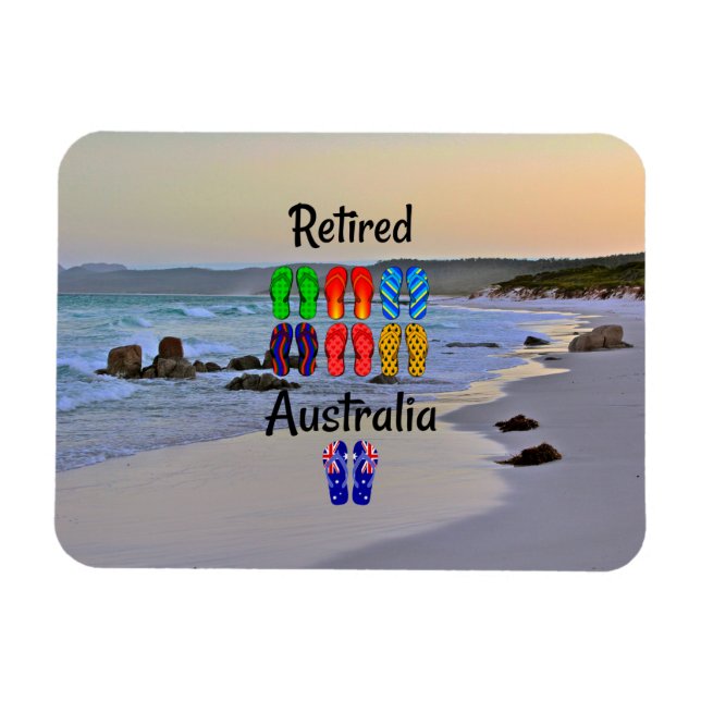 Ruhestand - Australien, farbenfrohe Flip Flops, Magnet (Horizontal)