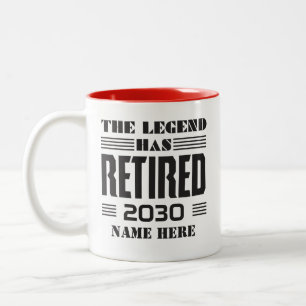 Ruhestand Die Legende ist in Rente gegangen Custom Zweifarbige Tasse