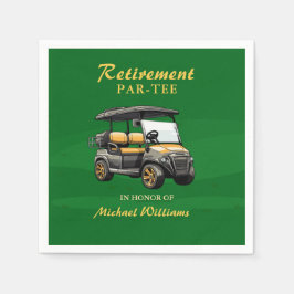 Ruhestand Elegante Golf Themenwagen Green Gold Serviette