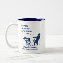 Ruhestand Fischen von Großfischen Großvater Zweifarbige Tasse