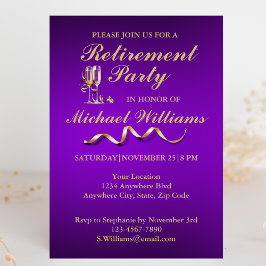 Ruhestand Formal Classic Champagner Glass Lila Einladung