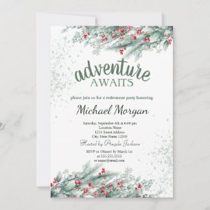 Ruhestand für Pine Tree Branch Berries Einladung