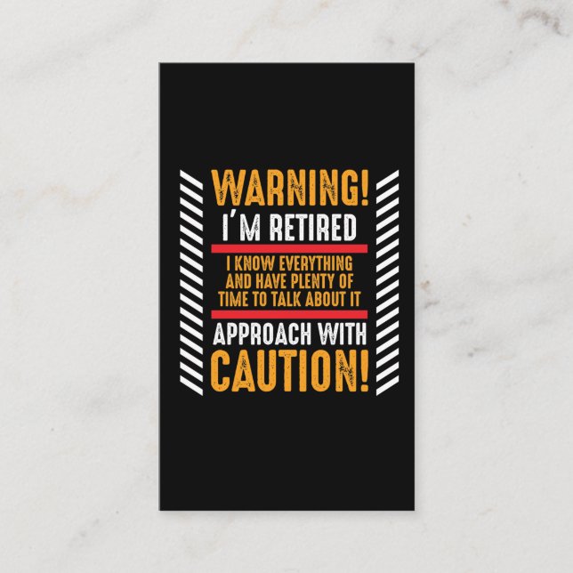 Ruhestand Gag Sprichwort Senior Remüder Husband Visitenkarte (Vorderseite)