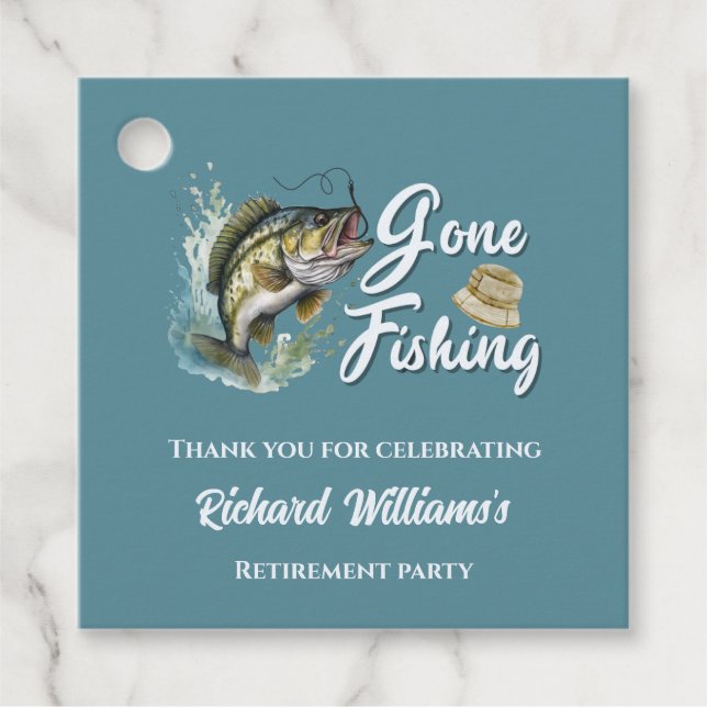 Ruhestand Gan Fishing Big Fish Rumüde Fischer Geschenkanhänger (Vorderseite)