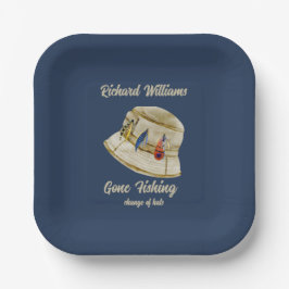 Ruhestand Gan Fishing Remüde Fischer Hat Pappteller