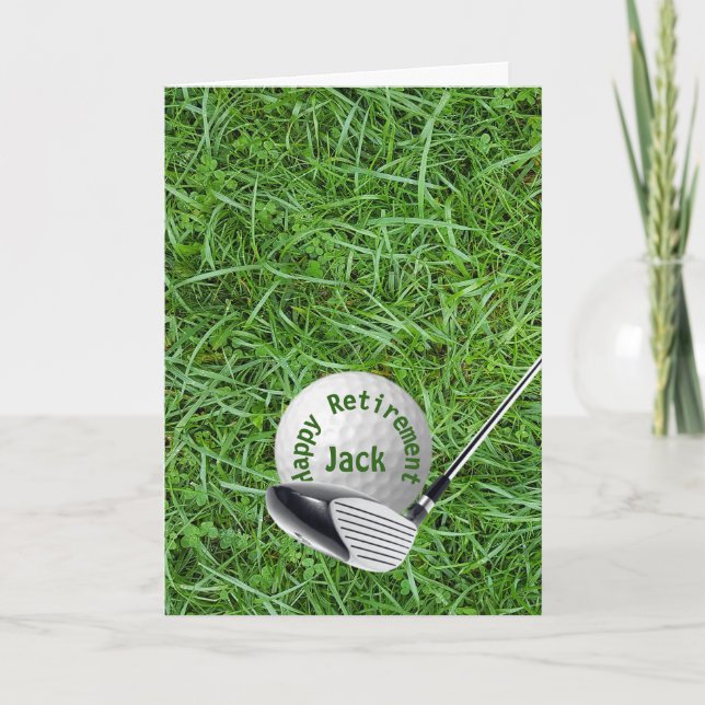 Ruhestand Golf Ball and Club Card Karte (Vorderseite)