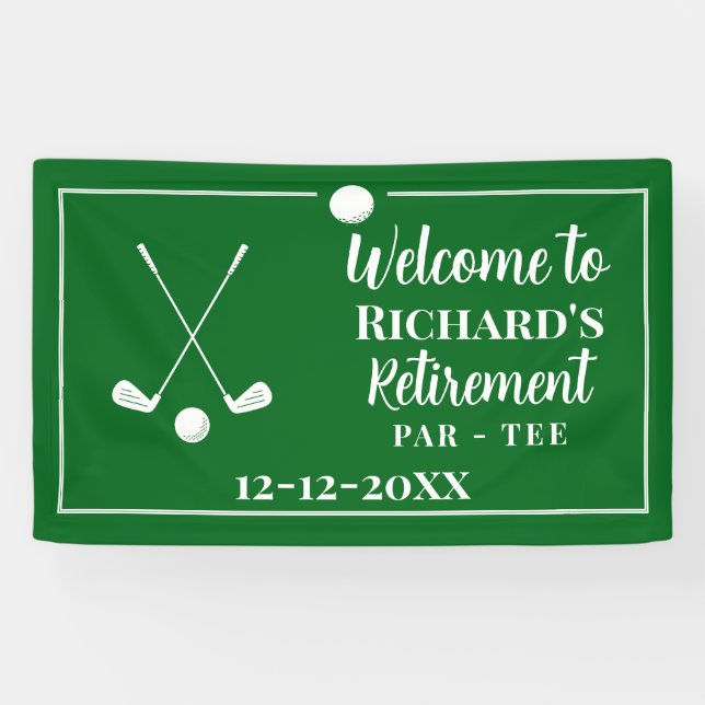 Ruhestand Golf Ball T-Shirt Flag Modern Banner (Horizontal)