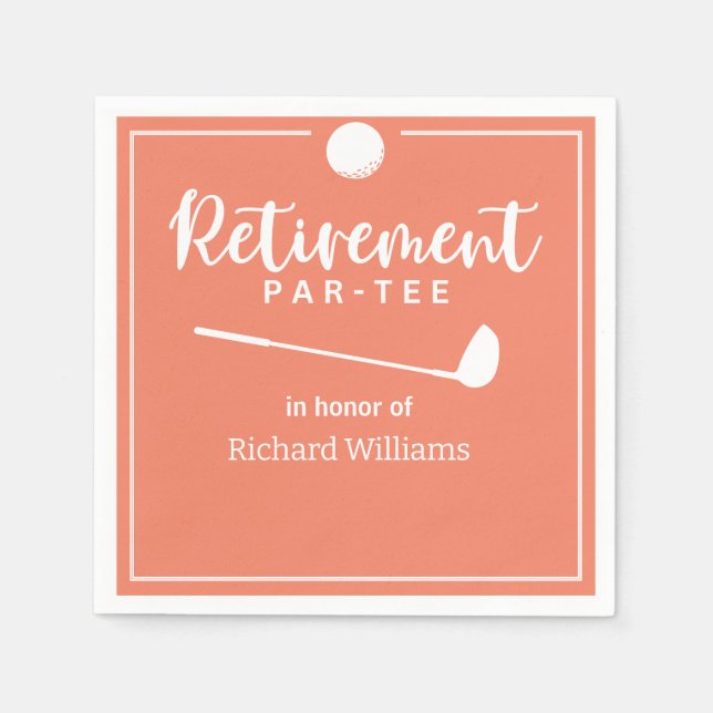 Ruhestand Golf Ball T-Shirt Flag Modern Pech Serviette (Vorderseite)