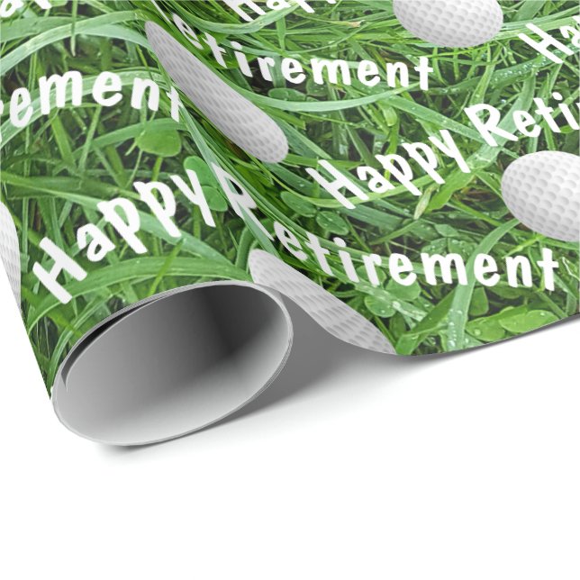 Ruhestand Golf Balls auf Gras Wrapping Paper Geschenkpapier (Rolleneckpunkt)