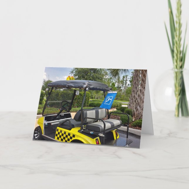 Ruhestand - Golf Cart Taxi Neues Set von Rädern Karte (Vorderseite)
