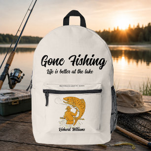 Ruhestand Gone Fishing Das Leben ist besser im Ruh Bedruckter Rucksack