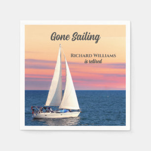 Ruhestand Gone Segelboot Sunset Ocean Serviette