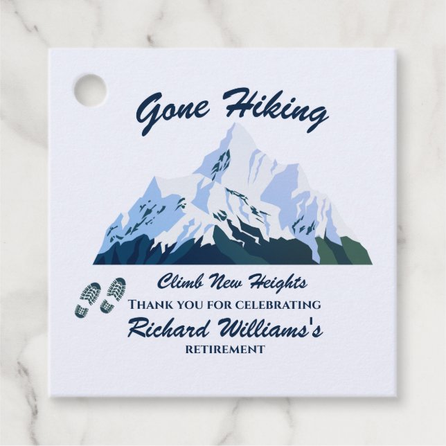 Ruhestand Gone Wandern Snowy Mountains Happy Trail Geschenkanhänger (Vorderseite)
