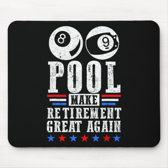 Ruhestand Great Remüde Pool Player Billiard 8 L Mousepad (Vorne)