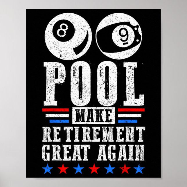 Ruhestand Great Remüde Pool Player Billiard 8 L Poster (Vorne)