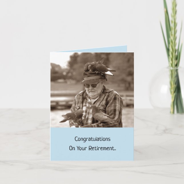 Ruhestand ist für die Vogelspaßglückwünsche Karte (Vorderseite)