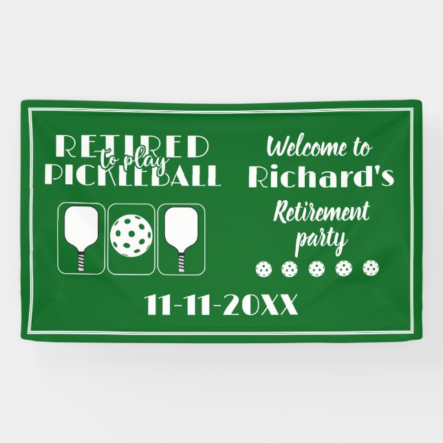 Ruhestand ist müde, Pickleball zu spielen Moderne  Banner (Horizontal)