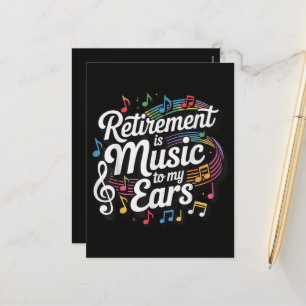 Ruhestand ist Musik für meine Ohren Feiertagspostkarte