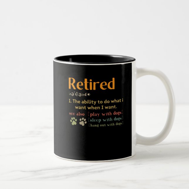 Ruhestand-Liebhaber 2022 lustig Zweifarbige Tasse (Rechts)