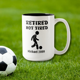 Ruhestand nicht müder Fußballspieler Zweifarbige Tasse