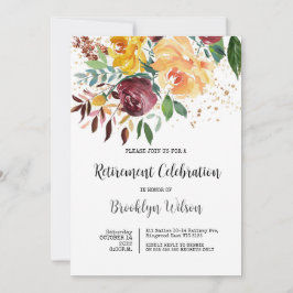 Ruhestand Party Elegante Chic Floral Einladung