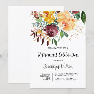 Ruhestand Party Elegante Chic Floral Einladung