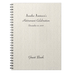 Ruhestand Party Gästebuch, Imitate Textured Burlap Notizblock