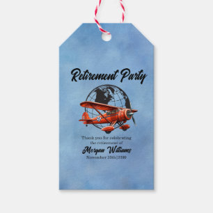 Ruhestand Party Globe Travel Flugzeug Orte Geschenkanhänger