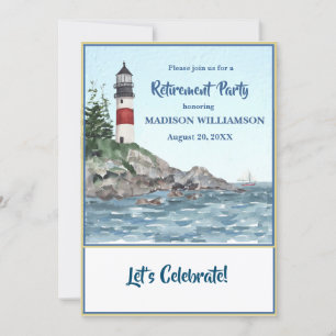 Ruhestand Party KüstenLeuchtturm Wasser Ankündigung