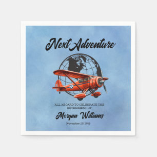 Ruhestand Party Nächstes Adventure Travel Flugzeug Serviette