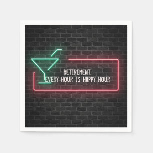 Ruhestand Party Neon \Signing Serviette