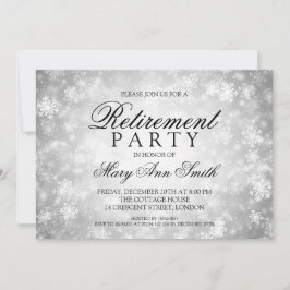 Ruhestand Party Silver Winter Wonderland Einladung