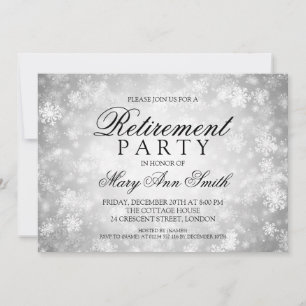 Ruhestand Party Silver Winter Wonderland Einladung