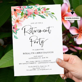 Ruhestand Party Tropical Floral Modernes Skript