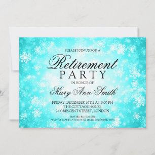 Ruhestand Party Turquoise Winter Wonderland Einladung