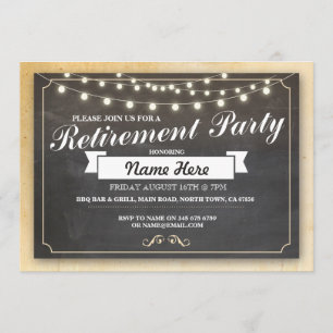 Ruhestand Party Vintag Remüde Chalkboard Einladung