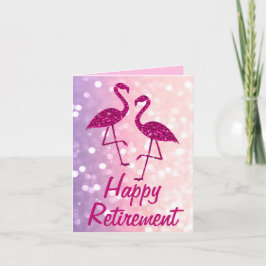 Ruhestand pink flamingo Benutzerdefinierter Text G Karte