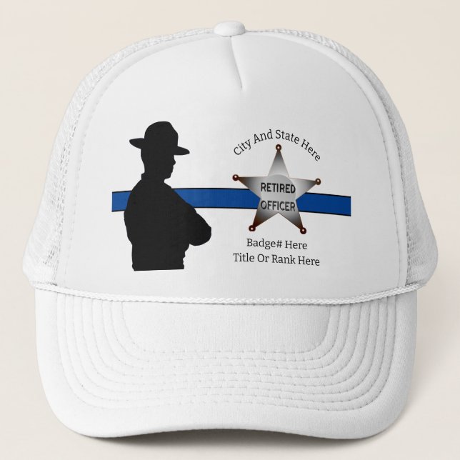 Ruhestand | Polizei | Thin Blue Line | Hat Truckerkappe (Vorderseite)