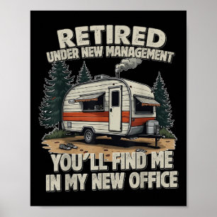 Ruhestand Rentner Lustiger Camper Camp Camping Män Poster