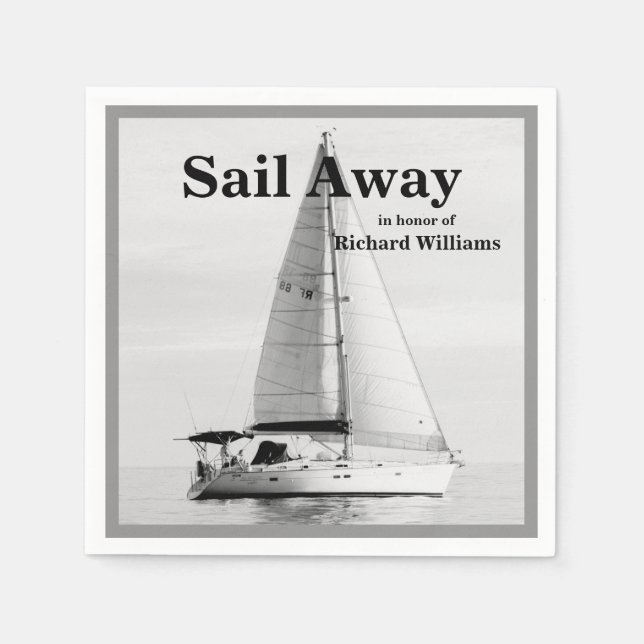 Ruhestand Sail Away Sailboat formell Serviette (Vorderseite)