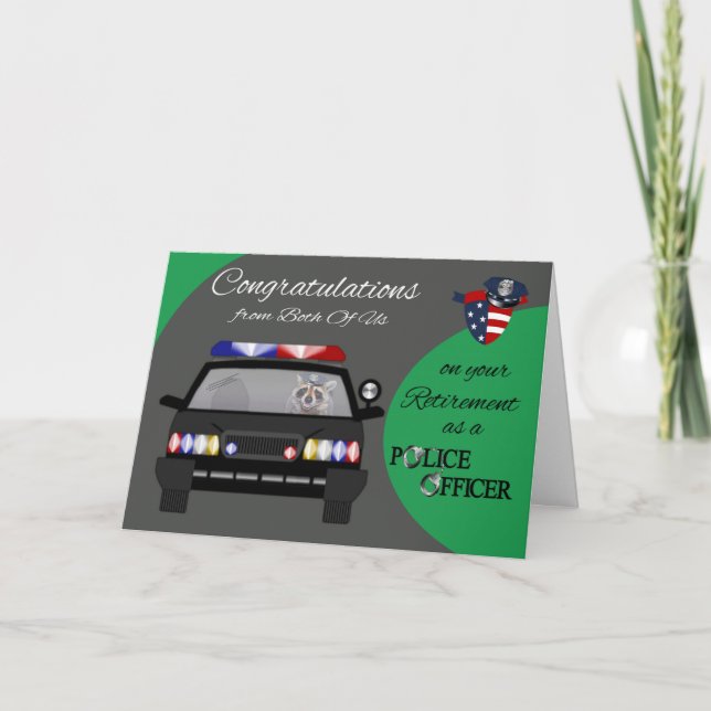 Ruhestand von beiden von uns, Polizei-Gruß-Karte Karte (Vorderseite)