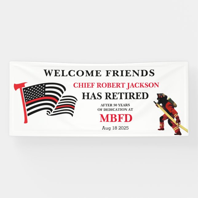 Ruhestand von Feuerwehrleuten Banner (Horizontal)