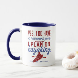 Ruhestand von Funny Kayaking Rot und Blau Tasse