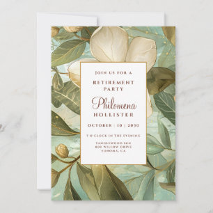 Ruhestand von Magnolias Botanischer Gold Grüne Flo Einladung