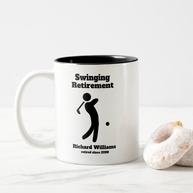 Ruheständiger Golf-Player in Ruhestand Zweifarbige Tasse (Mit Donut)